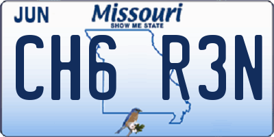 MO license plate CH6R3N