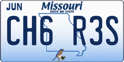 MO license plate CH6R3S