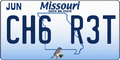 MO license plate CH6R3T