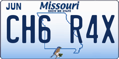 MO license plate CH6R4X