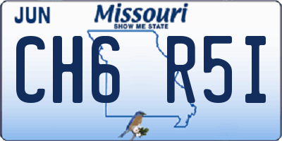 MO license plate CH6R5I