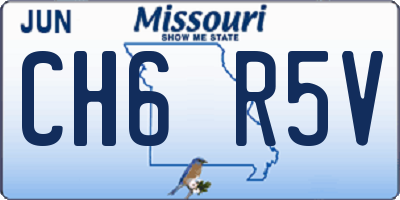 MO license plate CH6R5V