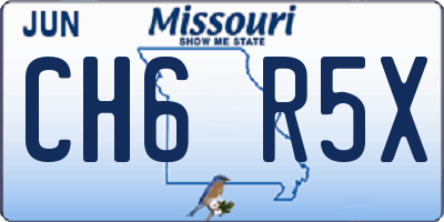 MO license plate CH6R5X