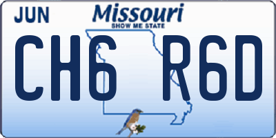 MO license plate CH6R6D