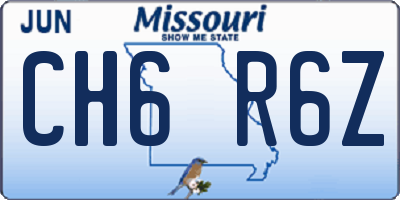 MO license plate CH6R6Z