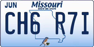 MO license plate CH6R7I