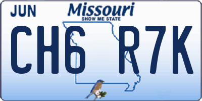 MO license plate CH6R7K