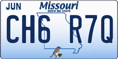 MO license plate CH6R7Q