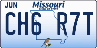 MO license plate CH6R7T