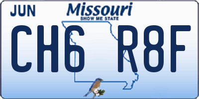 MO license plate CH6R8F