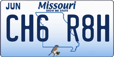 MO license plate CH6R8H