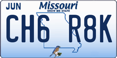 MO license plate CH6R8K
