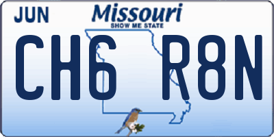MO license plate CH6R8N