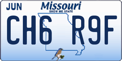 MO license plate CH6R9F