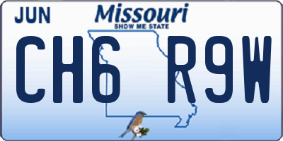 MO license plate CH6R9W