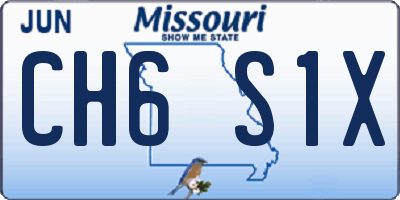 MO license plate CH6S1X