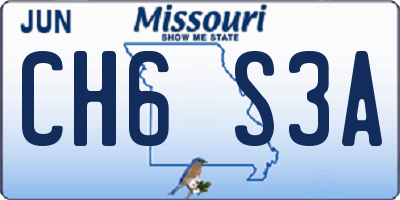 MO license plate CH6S3A