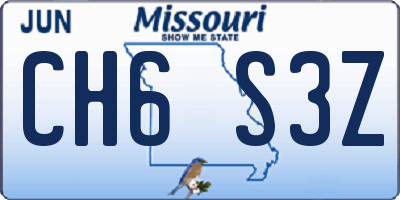 MO license plate CH6S3Z