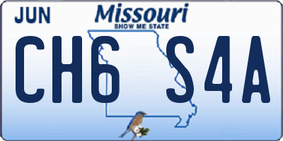 MO license plate CH6S4A