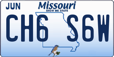 MO license plate CH6S6W