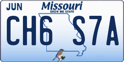 MO license plate CH6S7A