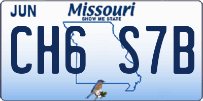 MO license plate CH6S7B