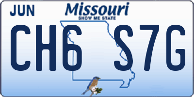 MO license plate CH6S7G