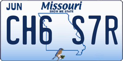 MO license plate CH6S7R