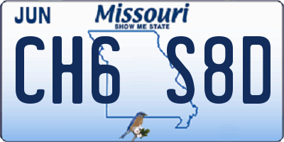 MO license plate CH6S8D