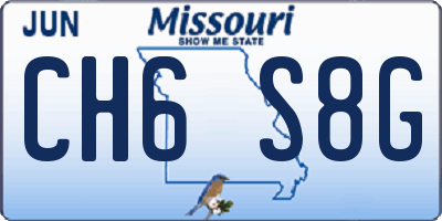 MO license plate CH6S8G