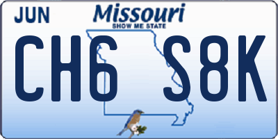 MO license plate CH6S8K