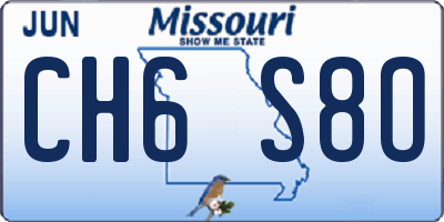 MO license plate CH6S8O