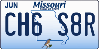 MO license plate CH6S8R