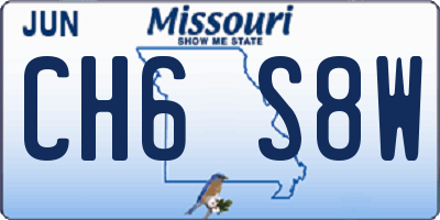 MO license plate CH6S8W