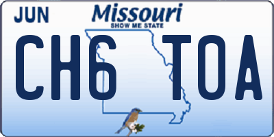 MO license plate CH6T0A