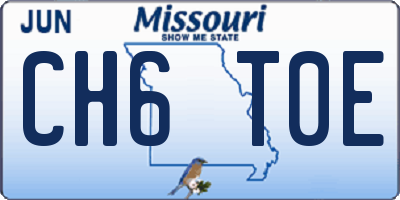 MO license plate CH6T0E