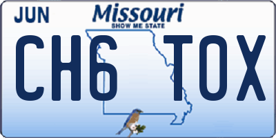 MO license plate CH6T0X