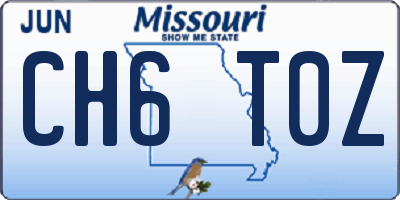 MO license plate CH6T0Z