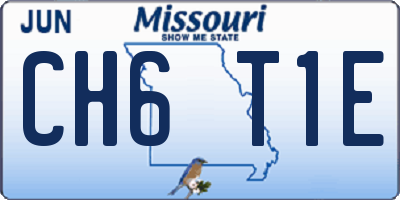MO license plate CH6T1E
