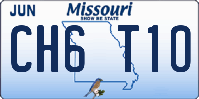 MO license plate CH6T1O