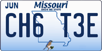 MO license plate CH6T3E