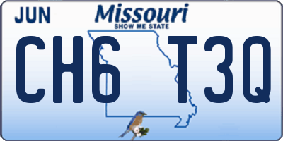 MO license plate CH6T3Q