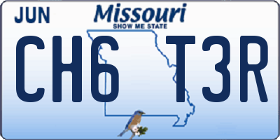 MO license plate CH6T3R