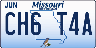 MO license plate CH6T4A
