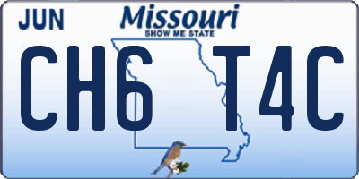 MO license plate CH6T4C