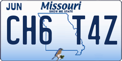 MO license plate CH6T4Z