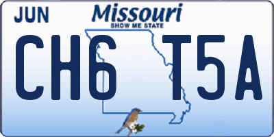 MO license plate CH6T5A
