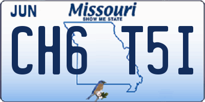 MO license plate CH6T5I