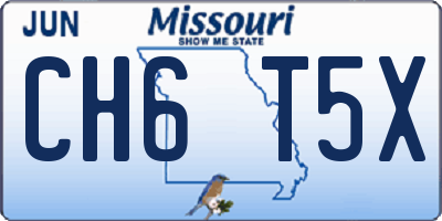 MO license plate CH6T5X