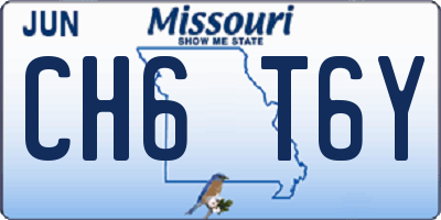 MO license plate CH6T6Y